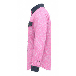 FR Classic Western Welding <b>Shirt</b> Regular price <b>Flame</b> Resistant Cheap Mining Welding Safety Clothing Working <b>Shirt</b> Pink/White - Product Image 5