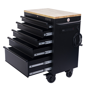 Matte Black Powder Coated Steel 5 Drawer Tool <b>Cabinet</b> Family keywords: for Garage Workshop Storage Use - Product Image 1