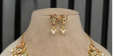 Magnifique ensemble collier et boucles d'oreilles Jadau en laiton plaqué or de haute qualité pour mariage, fiançailles et soirées, style classique pour femmes - Product Image 2