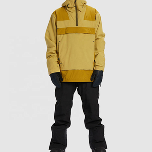<b>Men's</b> Waterproof Quarter-<b>Zip</b> Hooded Bomber <b>Jacket</b> Color Blocking Casual Winter Ski Standard Canvas Polyester Wadding - Product Image 1