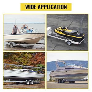 Guide de remorque de bateau en acier de 60 po (2 pièces) avec protections de tube en PVC blanc, accessoires de montage complets inclus - Product Image 2
