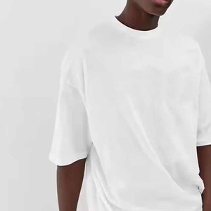 Vente en gros de t-shirts blancs en coton 100% 210g, col rond, streetwear, hip hop, t-shirt uni personnalisé, t-shirt blanc uni pour hommes - Product Image 3