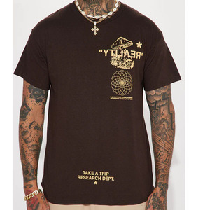 T-shirt vintage personnalisable avec logos thermocollés, décontracté, vierge, de marque, pour homme, coupe oversize, épais, et ensemble short pour homme - Product Image 5