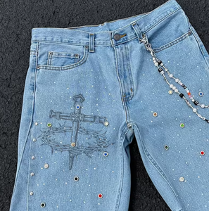 Pantalones Cortos de Mezclilla de Lujo para Hombre con Diamantes 2026 – Shorts Vaqueros de Diseñador con Adornos, Moda Urbana - Product Image 6