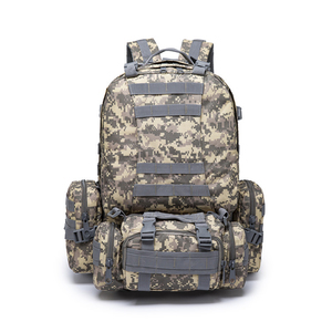 Tactical <b>Backpack</b> <b>Nylon</b> MOLLE System 36-56L Outdoor Activities Unisex Softback Zipper Closure Green - Product Image 5
