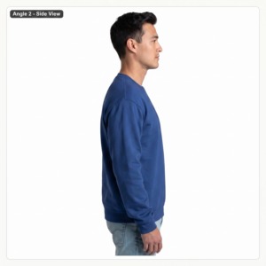 เสื้อสเวตเชิ้ตคอกลมสีน้ำเงินกรมท่าสำหรับผู้ชาย ผ้าฝ้าย 100% เฟรนช์เทอร์รี่ ทรงปกติ สวมใส่สบายๆ สำหรับฤดูใบไม้ร่วง - Product Image 4