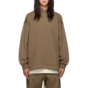 Sweat à capuche oversize pour femme, cousu à la machine, avec logo frontal, en molleton polyester/coton écologique, pour l'hiver - Product Image 1