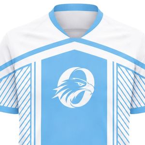 Conjunto de Uniforme de Fútbol Personalizado Azul Cielo y Blanco, Uniforme de Fútbol Premium Ligero, Ropa Deportiva para Entrenamiento de Equipos de Fútbol, Alibaba.com - Product Image 3