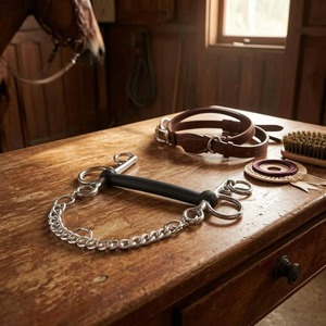 Bocado Pelham de Acero Inoxidable con Boquilla Recta, Bocado para Caballo, Equipo Ecuestre, Metal Brillante Resistente al Óxido - Product Image 5