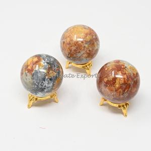 Bola de cristal curativa natural de alta calidad al por mayor Esferas de ágata musgo pulidas Esfera de bola de piedras preciosas para Decoración - Product Image 3