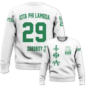 Chaqueta Universitaria Personalizada Iota Phi Lambda, Chaqueta Universitaria Blanca Personalizada, Sudadera de la Hermandad Iota Phi Lambda - Product Image 4
