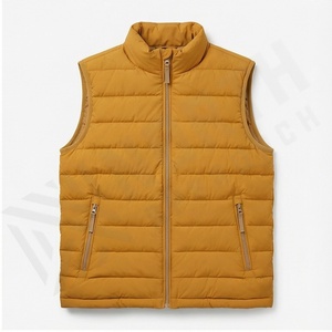 Men's High Street Style Winter Waistcoat <b>Black</b> Plaid Quilted Jacket Hood Stand Bubble Zipper Plus Size Waterproof Puffer <b>Vests</b> - Product Image 2