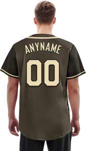 Maillot de baseball personnalisé en sublimation, unisexe, antibactérien, 100% polyester, respirant, séchage rapide, pour équipe - Product Image 5