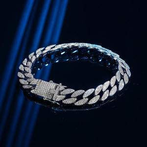 Bracelet haut de gamme exquis en argent sterling 925, style hip hop cubain, zircon 5A, pour homme, nouveau bracelet, bracelet à maillons sertis de zircon. - Product Image 4