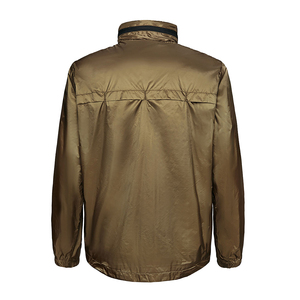 Veste coupe-vent légère en toile pour homme avec col montant, logo personnalisé imprimé sur le devant, haute qualité - Product Image 2