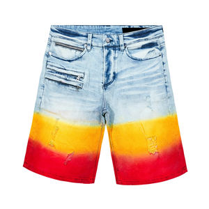 กางเกงยีนส์ขาสั้นลำลองคุณภาพสูงสำหรับผู้ชาย ดีไซน์ปรับแต่งได้ เอวกลาง ลายเรียบ ขายส่ง คอลเลคชั่นฤดูร้อน - Product Image 3