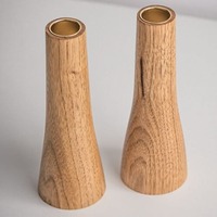 Porte-bougie en bois de style abstrait pour la décoration de Noël à la maison - Design artistique durable fait à la main
