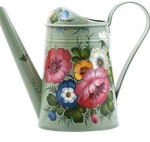 กระป๋องชุบสังกะสีพิมพ์ลายเคลือบแบบพรีเมี่ยมพร้อมลวดลายดอกไม้ที่สวยงามสำหรับการตกแต่งตามฤดูกาลและการดูแลพืชทุกวัน - Product Image 1