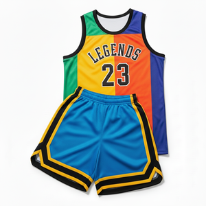Maillot de basket respirant à sublimation, prix d'usine, haute qualité, unisexe, dernier design, uniforme sportif 100% polyester - Product Image 1