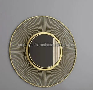 Modern Luxury Large Metal Leaf Frame <b>Wall</b> Mounted <b>Mirror</b> India Manufactured Home Decorative Glass Easy <b>Wall</b> <b>Hanging</b> Installation - Product Image 6