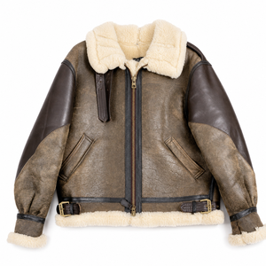 Custom <b>Men's</b> Genuine Sheepskin <b>Shearling</b> Winter Leather <b>Jacket</b> Sherpa Fur Lined Eco-Friendly Windproof Cozy Casual Zipper - Product Image 1