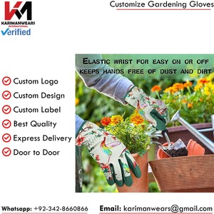 Custom Logo Gardening Gloves Waterproof Fabric Fast Shipping OEM Heavy Duty Gardening Gloves Non <b>Slip</b> Palm Wholesale Price - Product Image 6