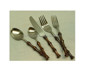 Juego de cubiertos de acero inoxidable chapado en oro ecológico para Bodas de todos los tamaños para exportación - Product Image 1