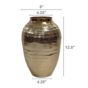 Elegant Modern Handmade Metal <b>Tabletop</b> Vase for Home Decoration Premium Flower Holder for Interior Styling - Product Image 3