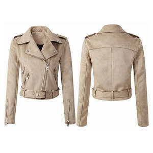 แจ็คเก็ตหนังแท้สำหรับผู้หญิง สไตล์ไบค์เกอร์ แฟชั่นใหม่ปี 2026 แขนยาวสำหรับฤดูหนาว พร้อมซับในไนลอน - Product Image 3