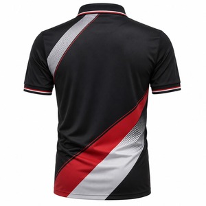 Chemise à manches courtes pour homme, unie, écologique, légère, respirante, séchage rapide, en coton tricoté, noir, rouge, blanc - Product Image 5