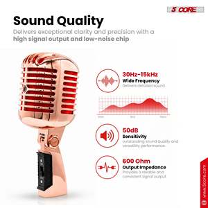 Micrófono Vocal Dinámico Retro de 5 Núcleos, Estilo Vintage, Clásico, Cardioide, Unidireccional - Product Image 2