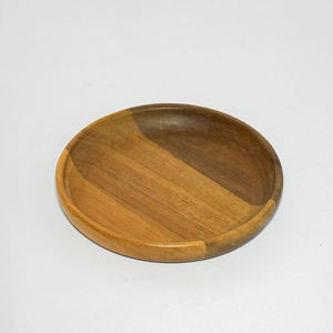 Assiette en bois d'acacia faite à la main, assiette à dîner écologique, assiette de service, vaisselle en bois naturel - Product Image 5