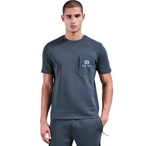 T-shirt décontracté pour homme à col rond, manches courtes, avec détail poche, coupe classique, en coton léger, vêtement streetwear, vente en gros - Product Image 1