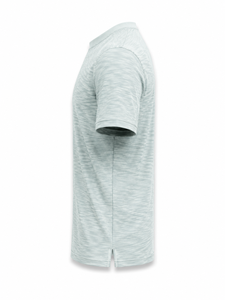 Men's Light Gray Solid Quick Dry Short Sleeve T-<b>Shirt</b> Regular Fit O-Neck Printed Logo Front Casual Knitted <b>Polyester</b> - Product Image 4