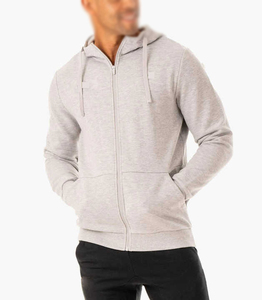 Sudadera con capucha de algodón de alta calidad con logotipo personalizado al por mayor, sudadera con capucha de algodón francés con cremallera para hombre, para actividades al aire libre - Product Image 1