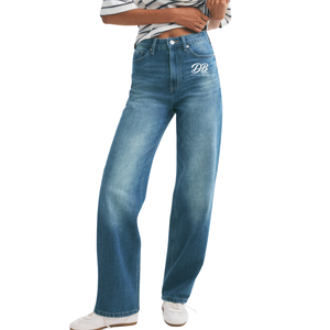 Jeans de Cintura Alta para Mujer, Pantalones Vaqueros Casuales de Estilo Vintage, Cómodos para Uso Diario, Venta al Por Mayor Personalizada - Product Image 1
