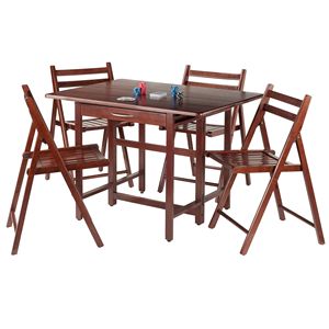 Taylor 5 pezzi Set tavolo a goccia con 4 sedie pieghevoli per uso sala da pranzo - Product Image 1
