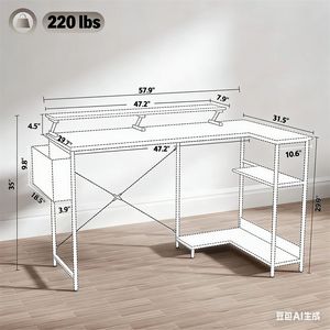 L-Shaped Corner Office <b>Desk</b> Computer <b>Desk</b> Only - Product Image 6