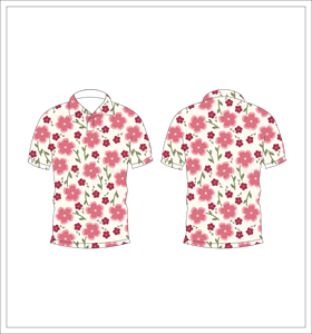 Polo de Hombre con Estampado Floral Rosa, Camiseta Casual de Manga Corta para Verano, Moda para Golf y Playa, Transpirable y Ligera - Product Image 3