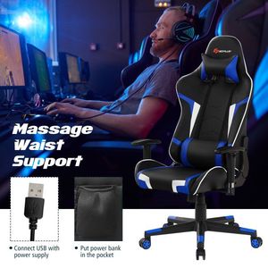Sedia da Gaming Girevole con Massaggio e Supporto Lombare Reclinabile - Product Image 5