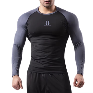 Haut de sport unisexe personnalisé anti-UV, en Spandex/Polyester, à manches longues, séchage rapide, respirant, avec logo frontal - Product Image 3