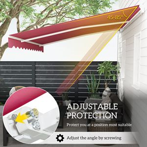 Tenda da Sole Manuale Retrattile 13FT X 8FT, Design Durevole con Bracci Pieghevoli, Proiezione Massima 5m, per Terrazze - Product Image 4