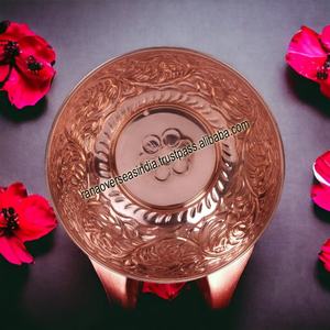 Cuenco para mezclar de cobre tallado en relieve-Cuenco para servir de fiesta de diseño moderno para batir huevos de caramelo de ensalada - Product Image 4