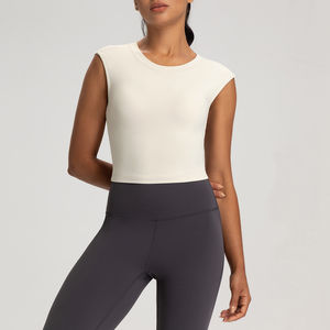 Camiseta sin mangas deportiva ajustada de punto transpirable para mujer, con espalda hueca, ideal para yoga y uso casual de verano. - Product Image 5