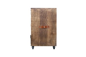 Industrial Wooden Nightstand with 3 Vintage <b>Suitcase</b> Drawers in Beige Pink Black <b>Storage</b> Cabinet for Bedroom Furniture - Product Image 3