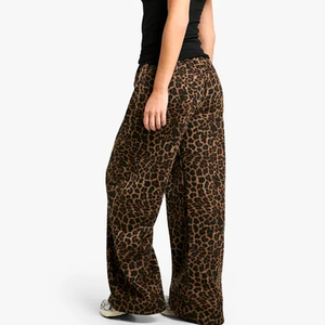 Loose High Waist Casual Pants <b>Drawstring</b> Elastic Women Straight Solid Quick Dry Breathable Wholesale Cheap Price Women Stripe - Product Image 2