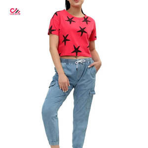 เสื้อยืดครอปพิมพ์ลายตามสั่งสำหรับผู้หญิง แขนสั้น คอกลม สไตล์ลำลอง ผ้าฝ้ายเจอร์ซีย์ 100% ระบายอากาศได้ดี เหมาะสำหรับใส่ในฤดูใบไม้ผลิและฤดูร้อน - Product Image 6