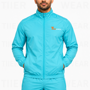 Mens Windproof <b>Waterproof</b> Training <b>Tracksuit</b> 100% Nylon Durable Full Zip Sports Jacket Jogger Pants Two Piece Sportswear Set - Product Image 5