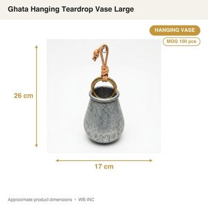 Maceta Colgante Grande de Hierro Galvanizado de 17 cm, Diseño de Lágrima de Zinc Natural, para Decoración del Hogar y Uso en Hoteles - Product Image 3