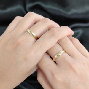 Classic 18K Solid Gold Yellow Gold Natural Stone Prong Setting IGI Certified <b>Plain</b> Band Unisex Wedding <b>Ring</b> Fine Jewelry - Product Image 1